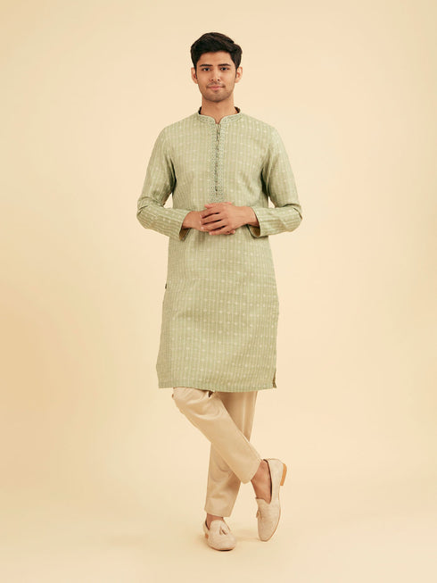 Manyavar Elegant Light Mid Green Kurta Pajama
