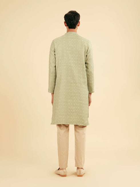 Manyavar Elegant Light Mid Green Kurta Pajama