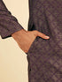 Manyavar Majestic Purple Brocade Kurta Pajama