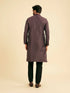 Manyavar Majestic Purple Brocade Kurta Pajama