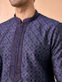 Manyavar Dark Blue Kurta Pajama Enchantment