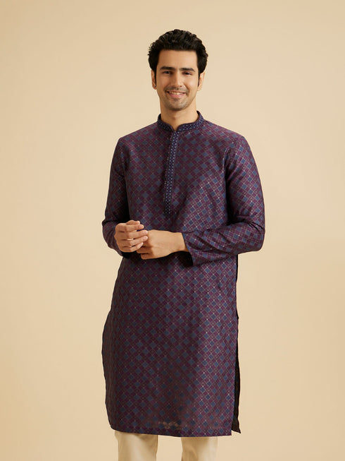 Manyavar Purple Splendour Kurta Pajama