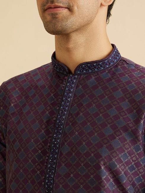 Manyavar Purple Splendour Kurta Pajama