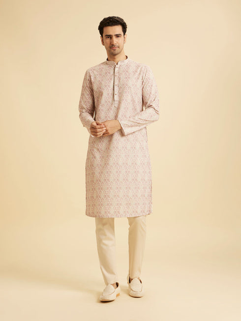 Manyavar Dusty Pink Festive Kurta Pajama