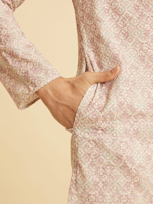 Manyavar Dusty Pink Festive Kurta Pajama