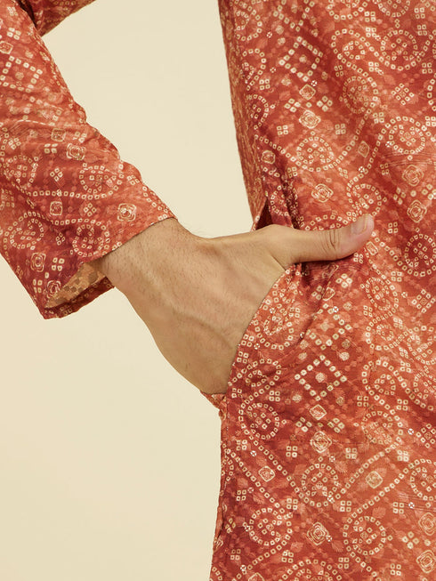 Manyavar Rust Radiance Kurta Pajama