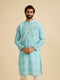 Manyavar Light Blue Splendor Kurta Pajama