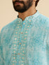 Manyavar Light Blue Splendor Kurta Pajama