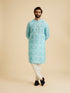 Manyavar Light Blue Splendor Kurta Pajama