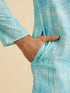 Manyavar Light Blue Splendor Kurta Pajama