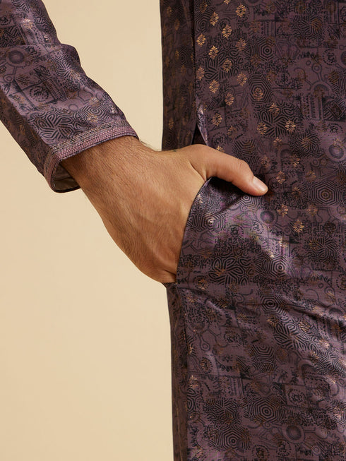 Manyavar Purple Majesty Kurta Pajama Set