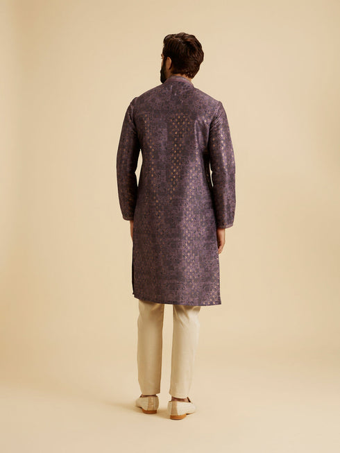 Manyavar Purple Majesty Kurta Pajama Set