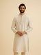 Manyavar Exquisite Beige Brocade Kurta Pajama Set