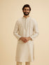 Manyavar Exquisite Beige Brocade Kurta Pajama Set