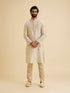Manyavar Exquisite Beige Brocade Kurta Pajama Set