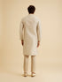 Manyavar Exquisite Beige Brocade Kurta Pajama Set