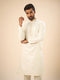 Manyavar Cream Splendor Kurta Pajama