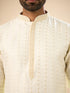 Manyavar Cream Splendor Kurta Pajama
