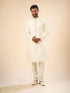 Manyavar Cream Splendor Kurta Pajama