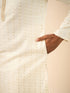 Manyavar Cream Splendor Kurta Pajama