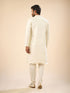 Manyavar Cream Splendor Kurta Pajama