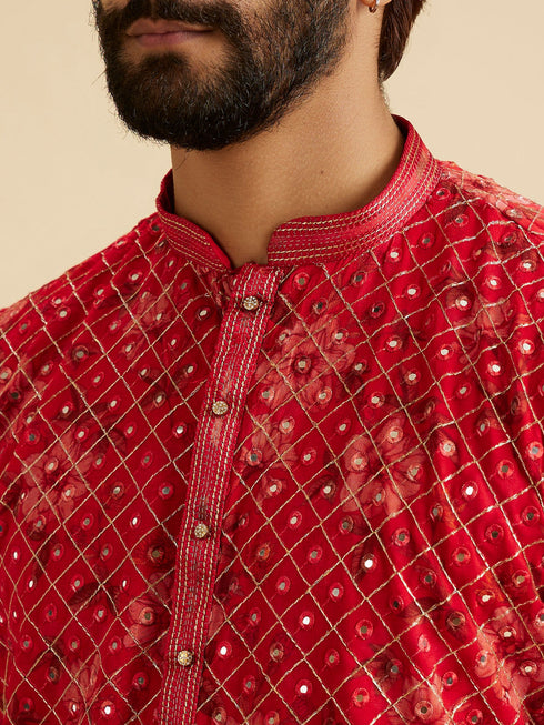 Manyavar Regal Red Kurta Patiala Set