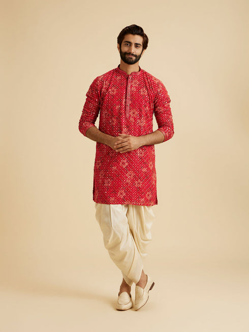 Manyavar Regal Red Kurta Patiala Set