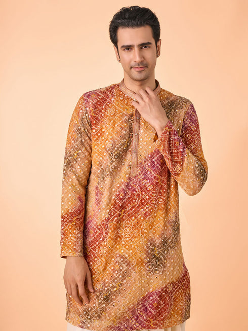 Manyavar Radiant Rust Georgette Kurta Pant