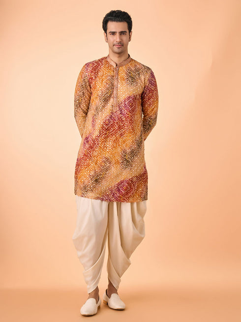 Manyavar Radiant Rust Georgette Kurta Pant