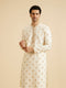 Manyavar Warm White Elegance Kurta Pajama