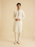 Manyavar Warm White Elegance Kurta Pajama