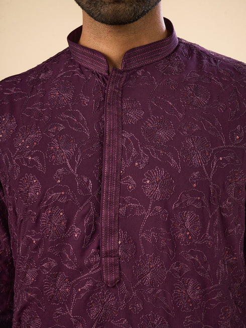 Manyavar Enchanting Purple Kurta Pajama