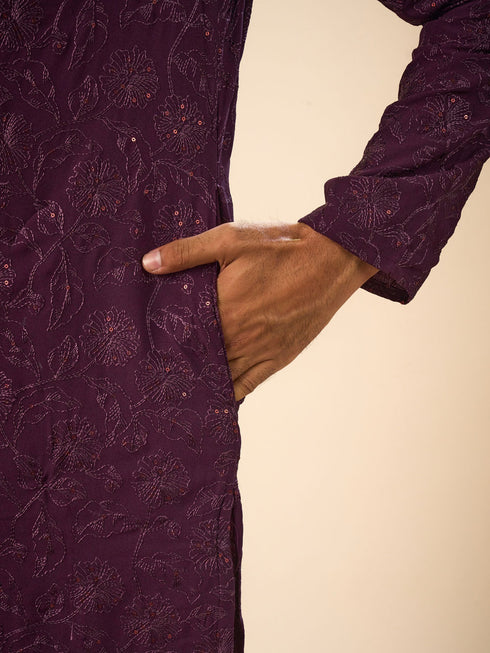Manyavar Enchanting Purple Kurta Pajama