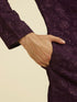 Manyavar Regal Purple Georgette Ensemble Kurta Pant