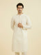 Manyavar Cream Georgette Ensemble Kurta Pajama