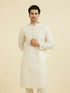 Manyavar Cream Georgette Ensemble Kurta Pajama