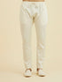 Manyavar Cream Georgette Ensemble Kurta Pajama