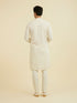 Manyavar Cream Georgette Ensemble Kurta Pajama