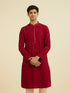 Manyavar Radiant Red Festive Kurta Set