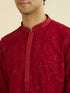 Manyavar Radiant Red Festive Kurta Set