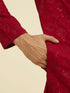 Manyavar Radiant Red Festive Kurta Set