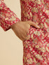 Manyavar Radiant Coral Ensemble Kurta Pajama