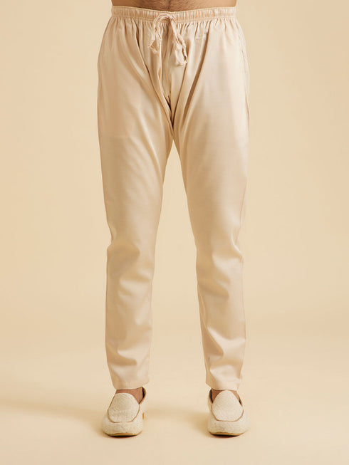 Manyavar Radiant Coral Ensemble Kurta Pajama