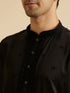 Manyavar Elegant Black Kurta Pajama Set