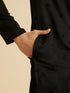 Manyavar Elegant Black Kurta Pajama Set