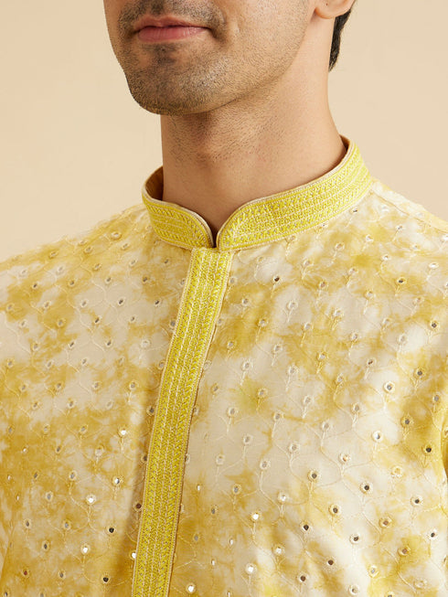 Manyavar Sunlit Yellow Kurta Pajama