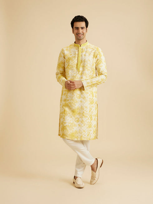 Manyavar Sunlit Yellow Kurta Pajama