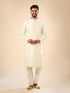 Manyavar Cream Extravagance Kurta Pajama