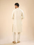 Manyavar Cream Extravagance Kurta Pajama