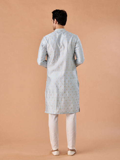 Manyavar Light Blue Elegance Kurta Pajama